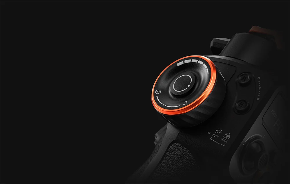 Hohem gimbal component on a black background