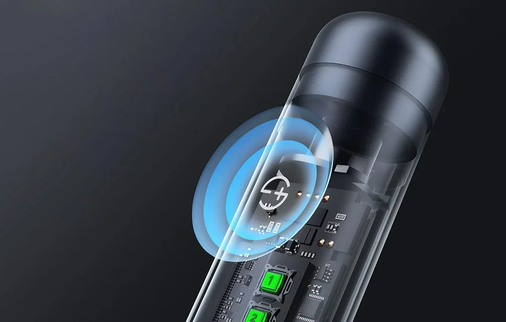 Close-up of the grinder's switch.
