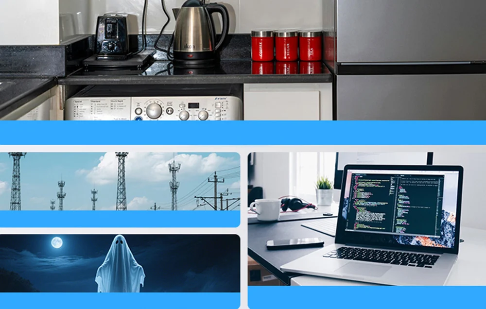 The electromagnetic radiation detector measures radiation from antennas, TVs, and household appliances.