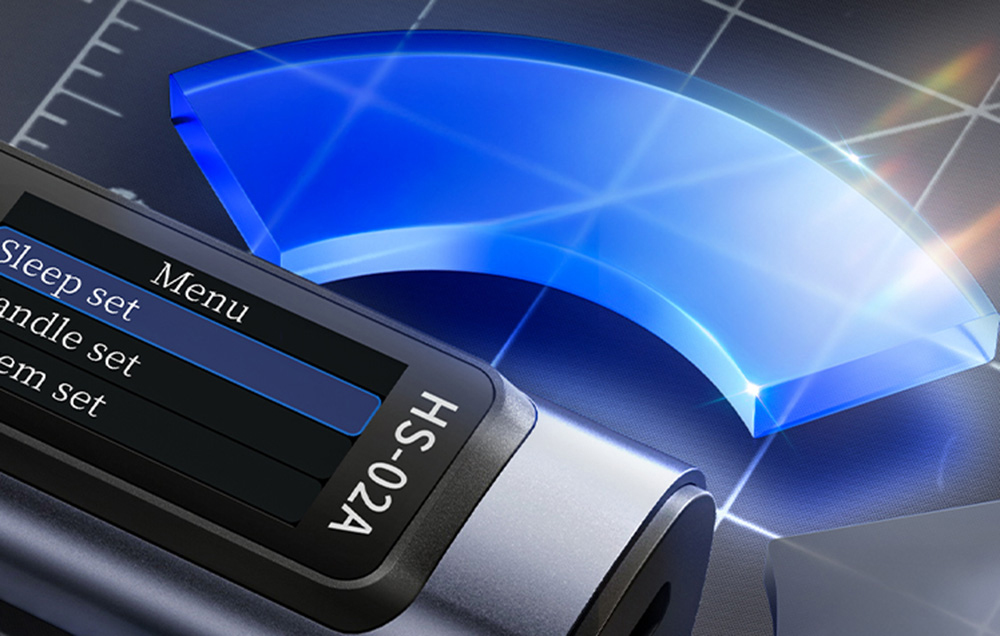 The FNIRSI soldering iron’s display showing the settings menu.